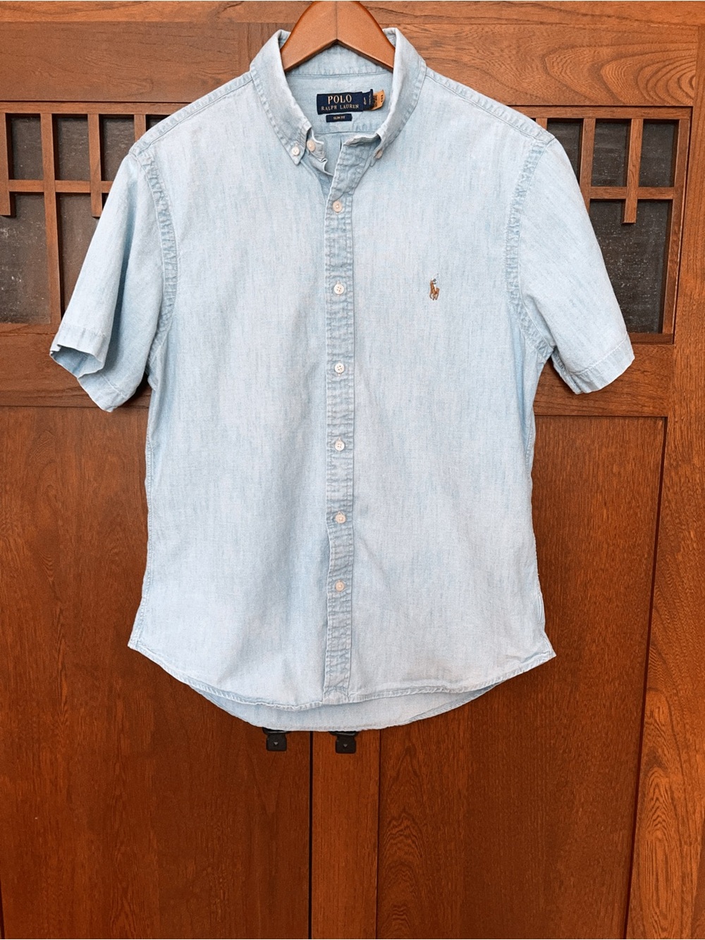 Ralph Lauren Polo Light Blue Chambray Short-Sleeve Button-Down Oxford Shirt